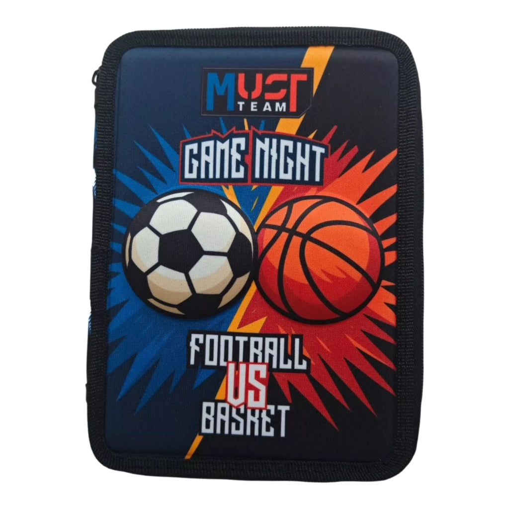 Σχολική Κασετίνα Διπλή Γεμάτη Must Team Football Vs Basketball 000587580