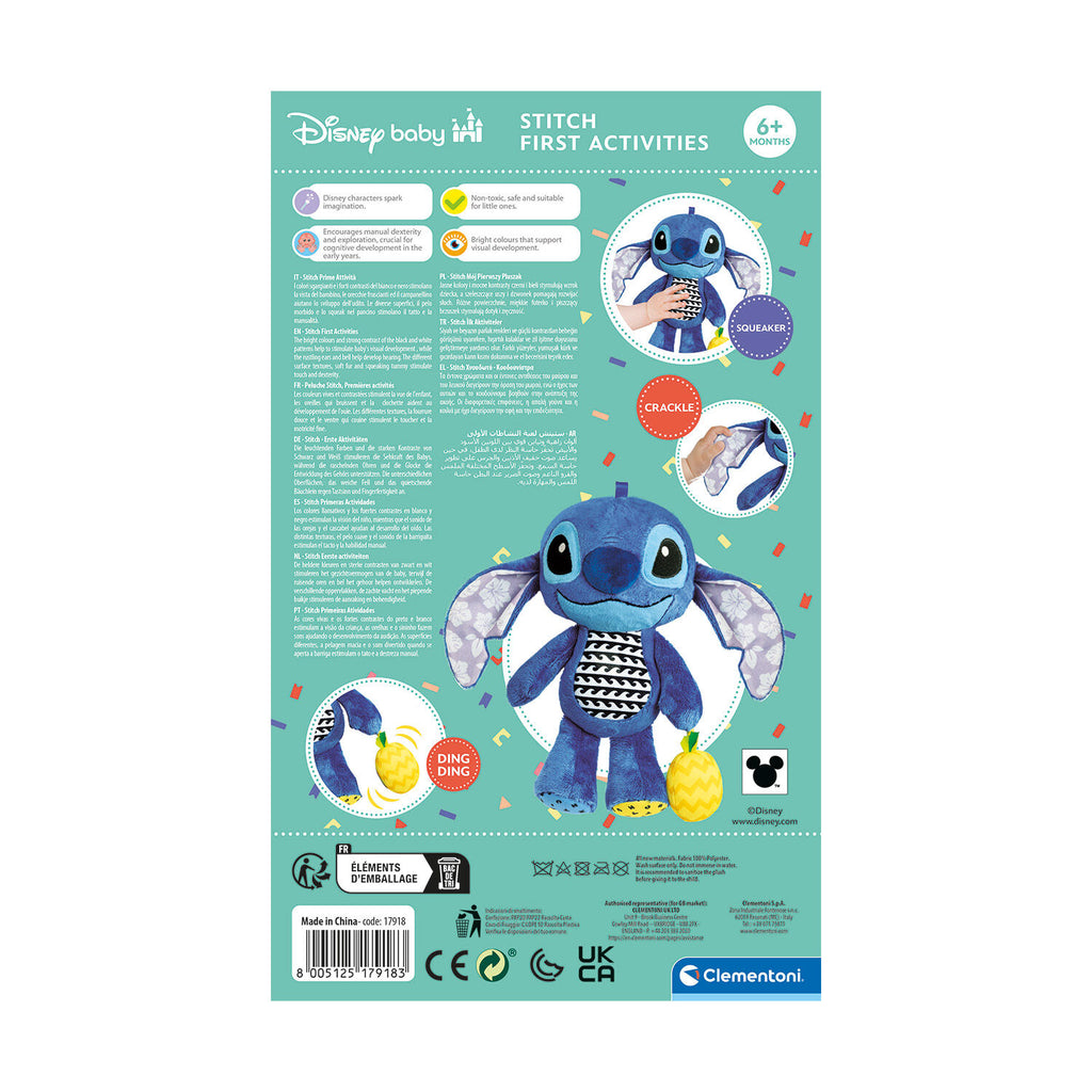 Disney Baby Βρεφική Χνουδωτή Κουδουνίστρα Stitch Για 6+ Μηνών 1000-17918