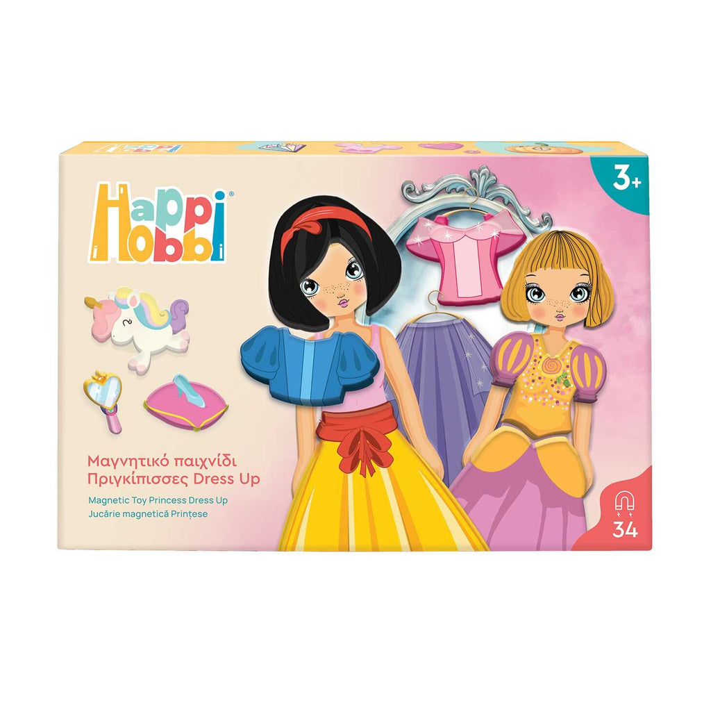 HappiHobbi Πριγκίπισσες Dress Up 34 Εκπαιδευτικοί Χάρτινοι Μαγνήτες Για 3+ Χρονών 1029-64081