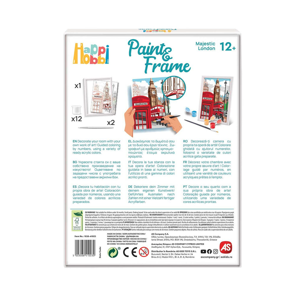 HappiHobbi Paint & Frame | Paint by Numbers - Majestic London | Για Ηλικίες 12+ Χρονών 41023