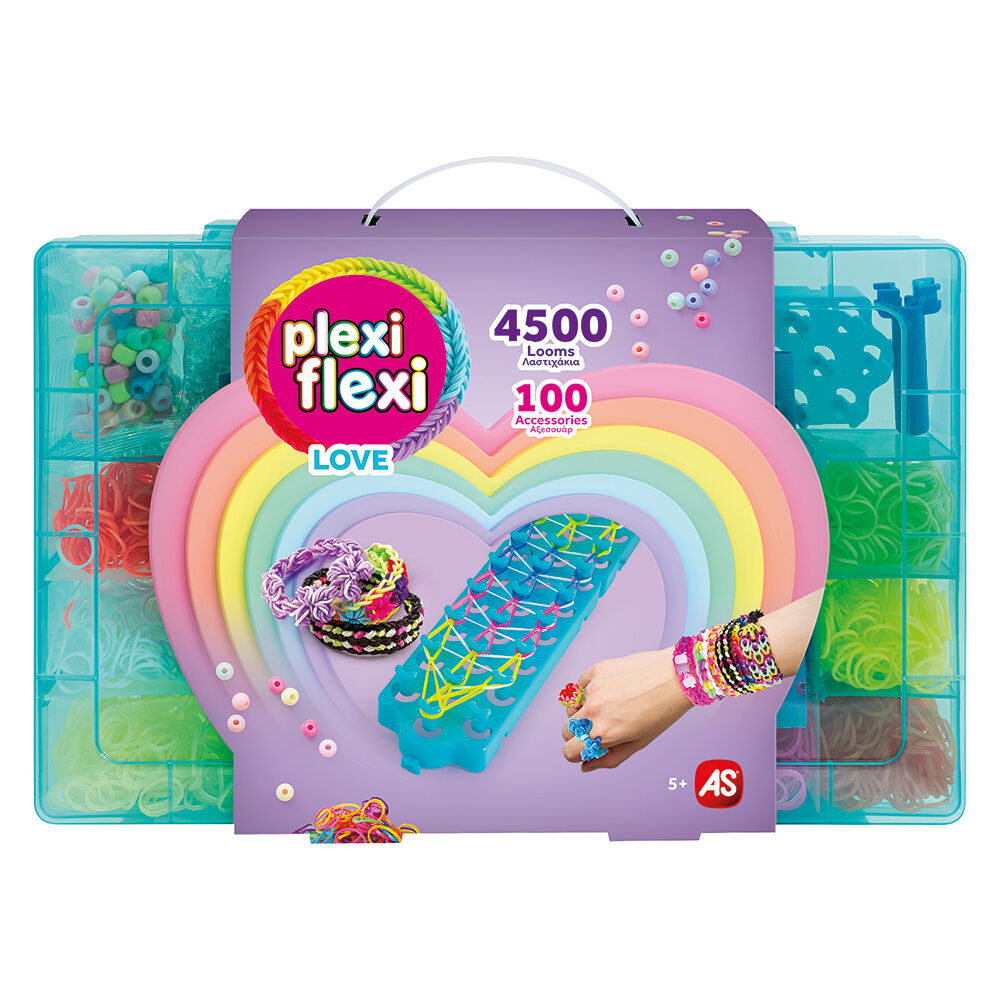 AS Plexi Flexi Love Μεγάλη Θήκη Με 4500 Λαστιχάκια & 100 Αξεσουάρ Για Ηλικίες 5+ Χρονών 1080-25575