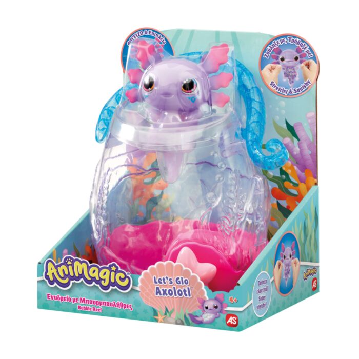 Animagic Φιγούρα Νερού Let's Glo Axolotl Ενυδρείο με Μπουρμπουλήθρες Για 4+ Χρονών
