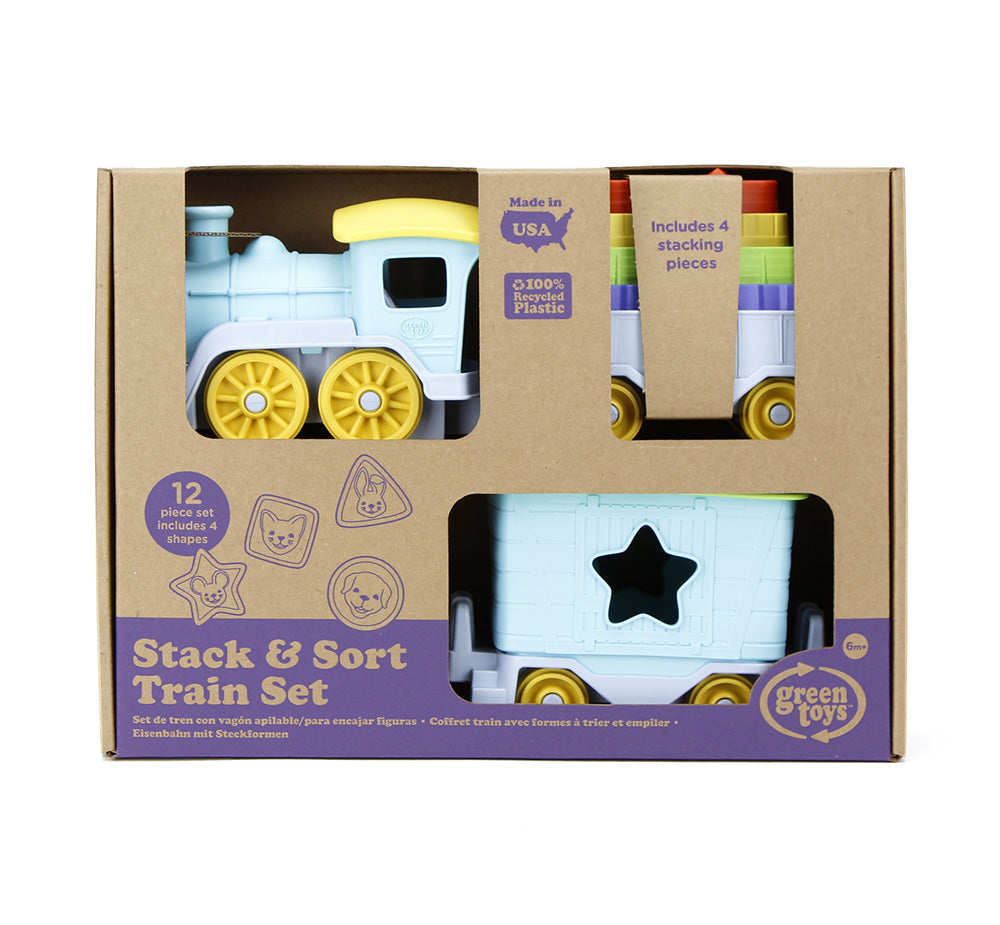 Green Toys: Τρενάκι Δραστηριοτήτων με Κύπελλα & Σχήματα TNSS-1460 Για 6+ Μηνών