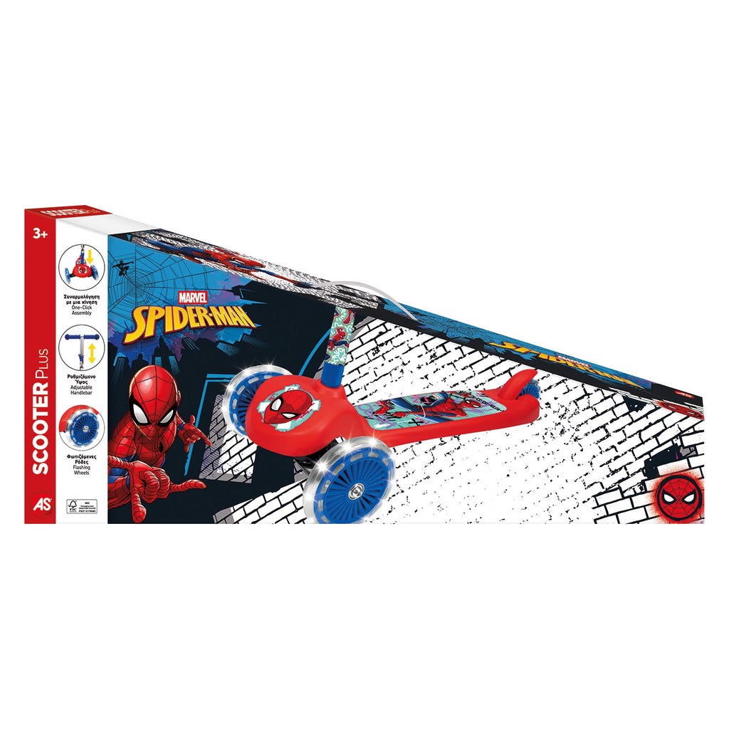 AS Scooter Plus Spider-Man με Φωτιζόμενες Ρόδες για 3+ Ετών 5004-50275