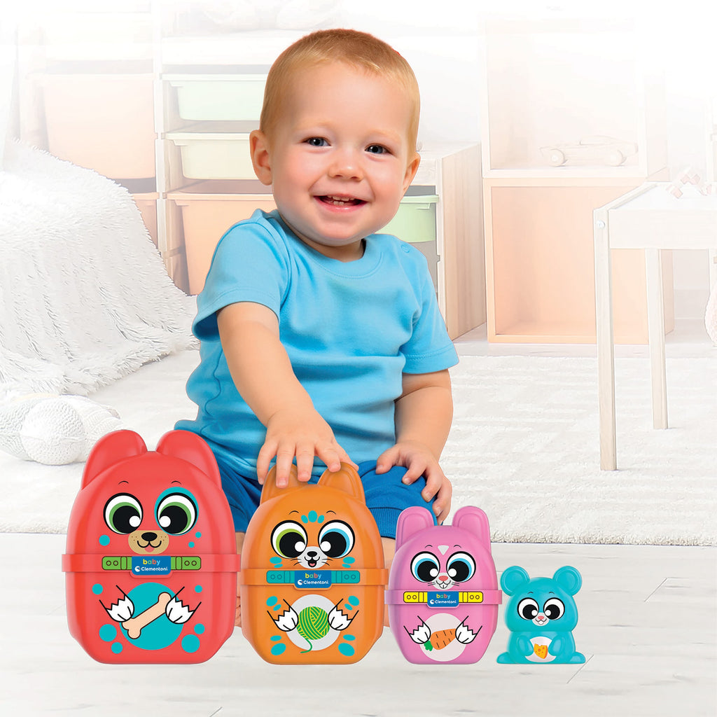 Baby Clementoni Βρεφικό Παιχνίδι Ζωάκια "Τι Έχει Μέσα" 2 σε 1 για 18+ Μηνών 1000-17606