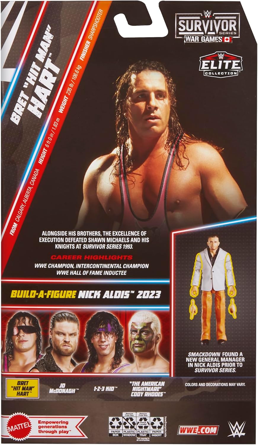 WWE® Elite Collection: Survivor Series® War Games - Bret ''Hit Man'' Hart Action Figure (JCJ62)