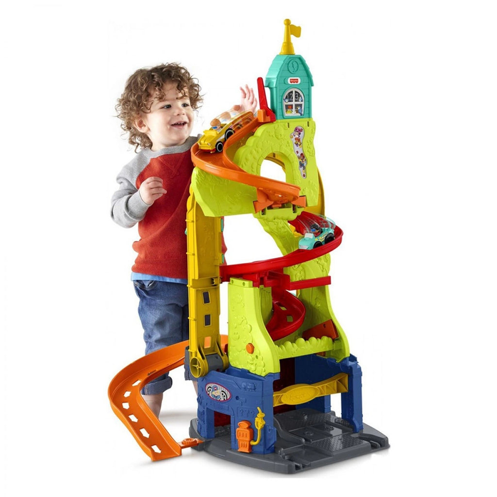 Fisher-Price Little People Sit 'n Skyway - Μεγάλο Γκαράζ - Πίστα με 2 Αυτοκινητάκια HBD77