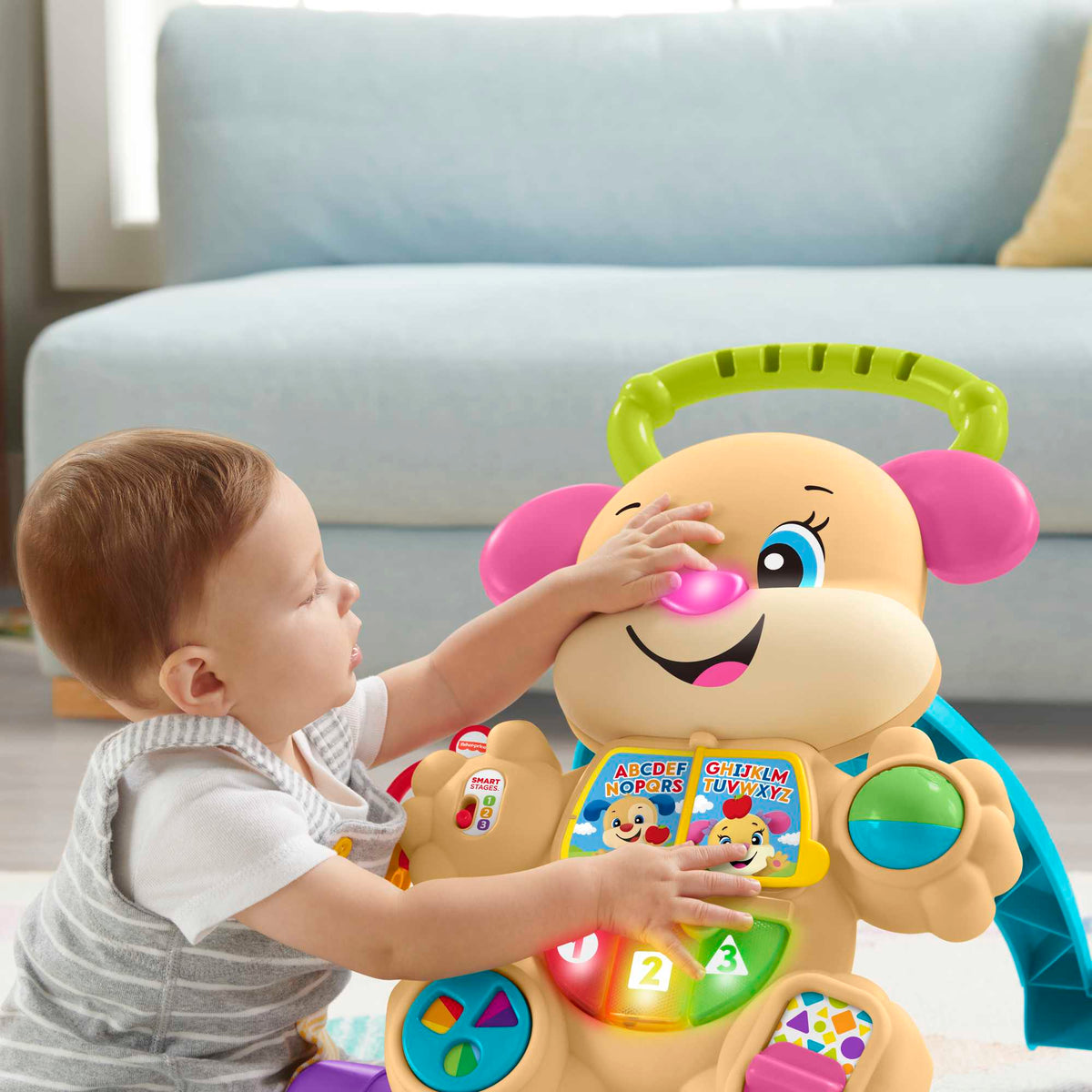 Fisher Price Laugh & Learn Εκπαιδευτική Στράτα Ροζ Σκυλάκι Smart Stages (FTC68)