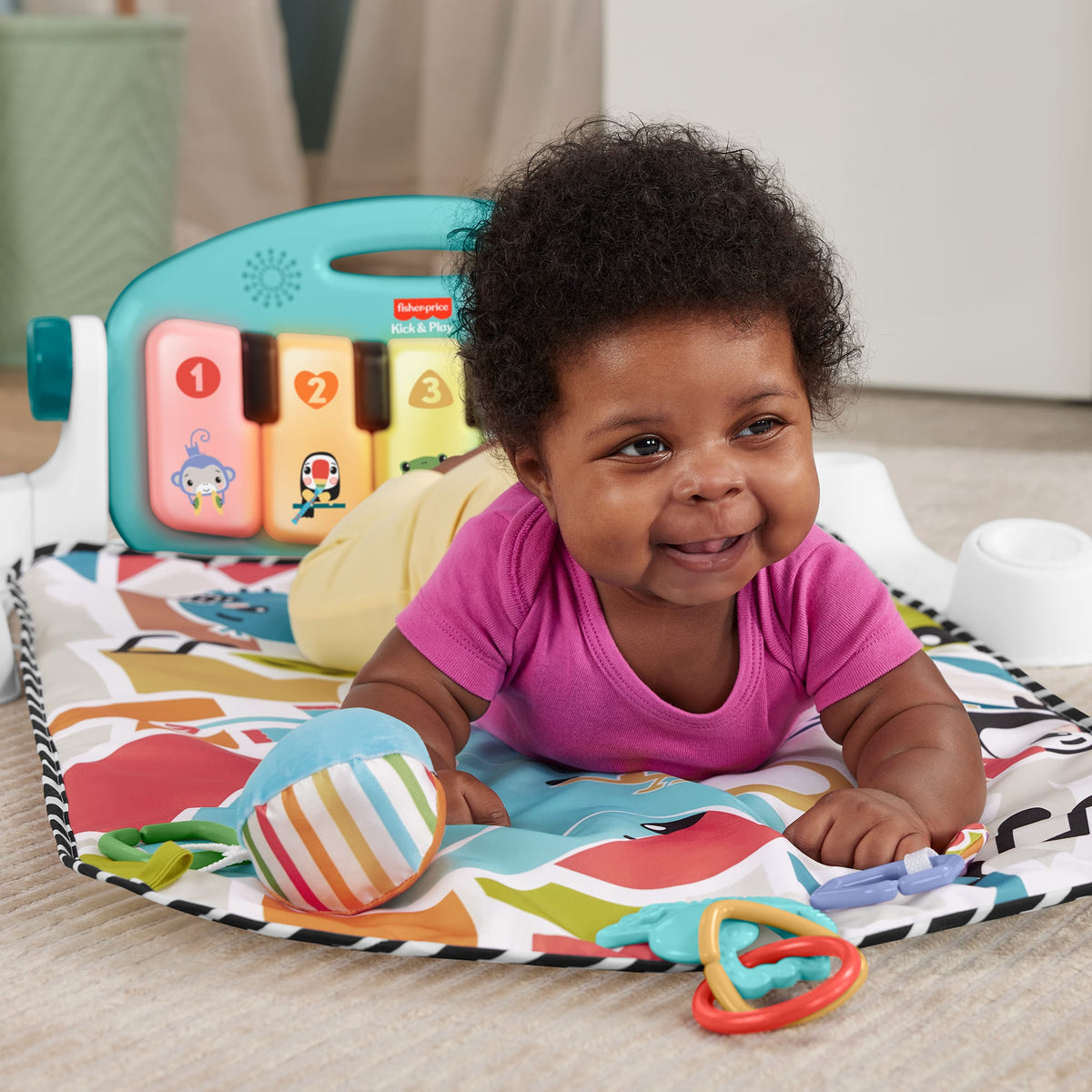Fisher Price Kick & Play Γυμναστήριο Δραστηριοτήτων με Μουσική για Νεογέννητα HWY55