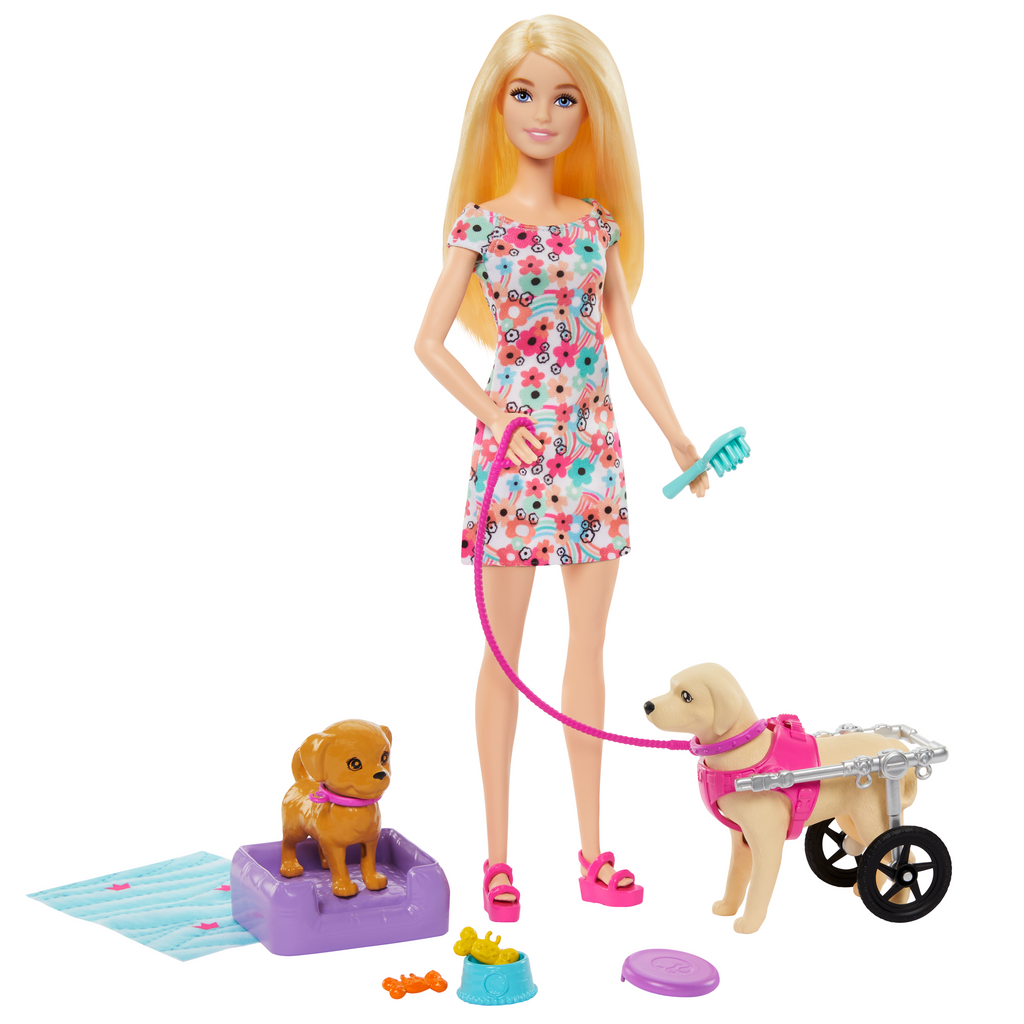 Κούκλα Barbie Κουταβάκια Με Αναπηρικό Αμαξίδιο - HTK37