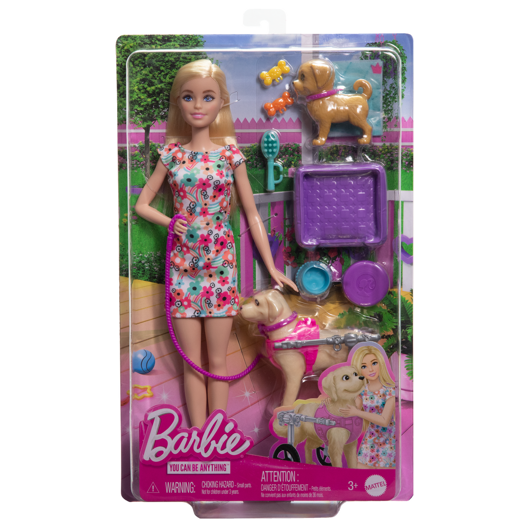 Κούκλα Barbie Κουταβάκια Με Αναπηρικό Αμαξίδιο - HTK37