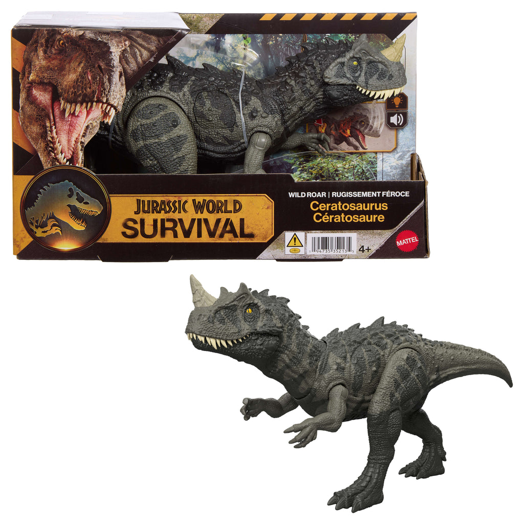 Mattel Jurassic World Rebirth: Wild Roar – Δεινόσαυρος Με Κινούμενα Μέλη Ceratosaur (JGB87 / JKL77)