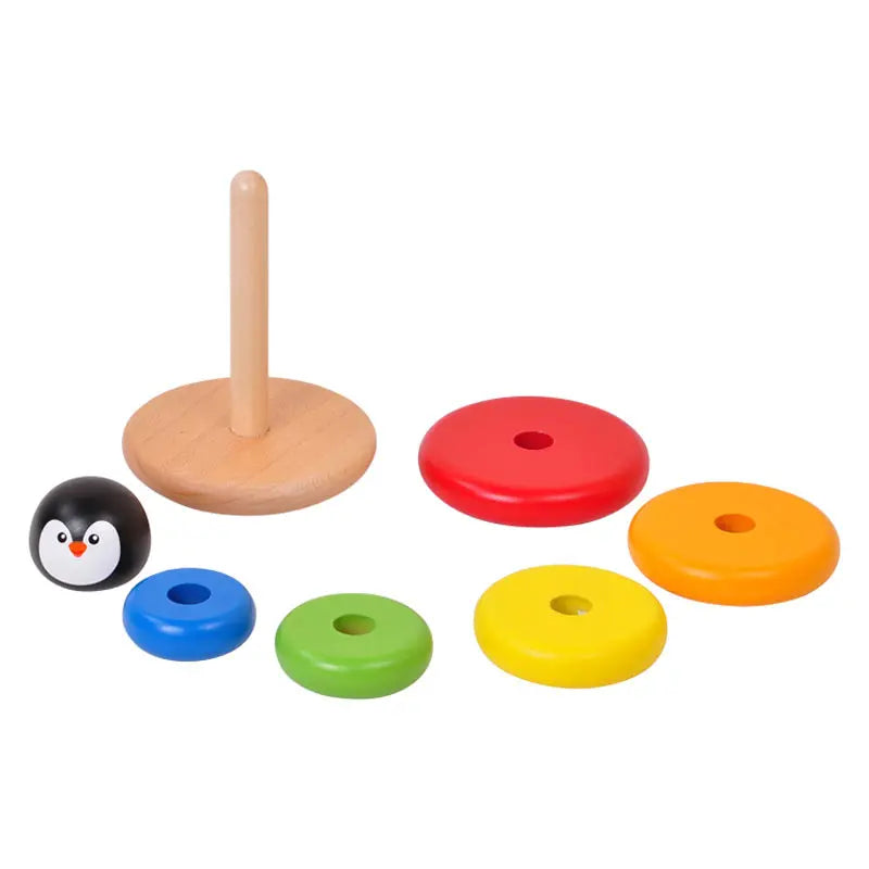 Tooky Toys Πιγκουίνος Πυραμίδα από Ξύλο (TKB502)