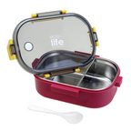 Ecolife Deep Rose  Φαγητοδοχείο 900ML Με Χώρισμα 33-BO-9068