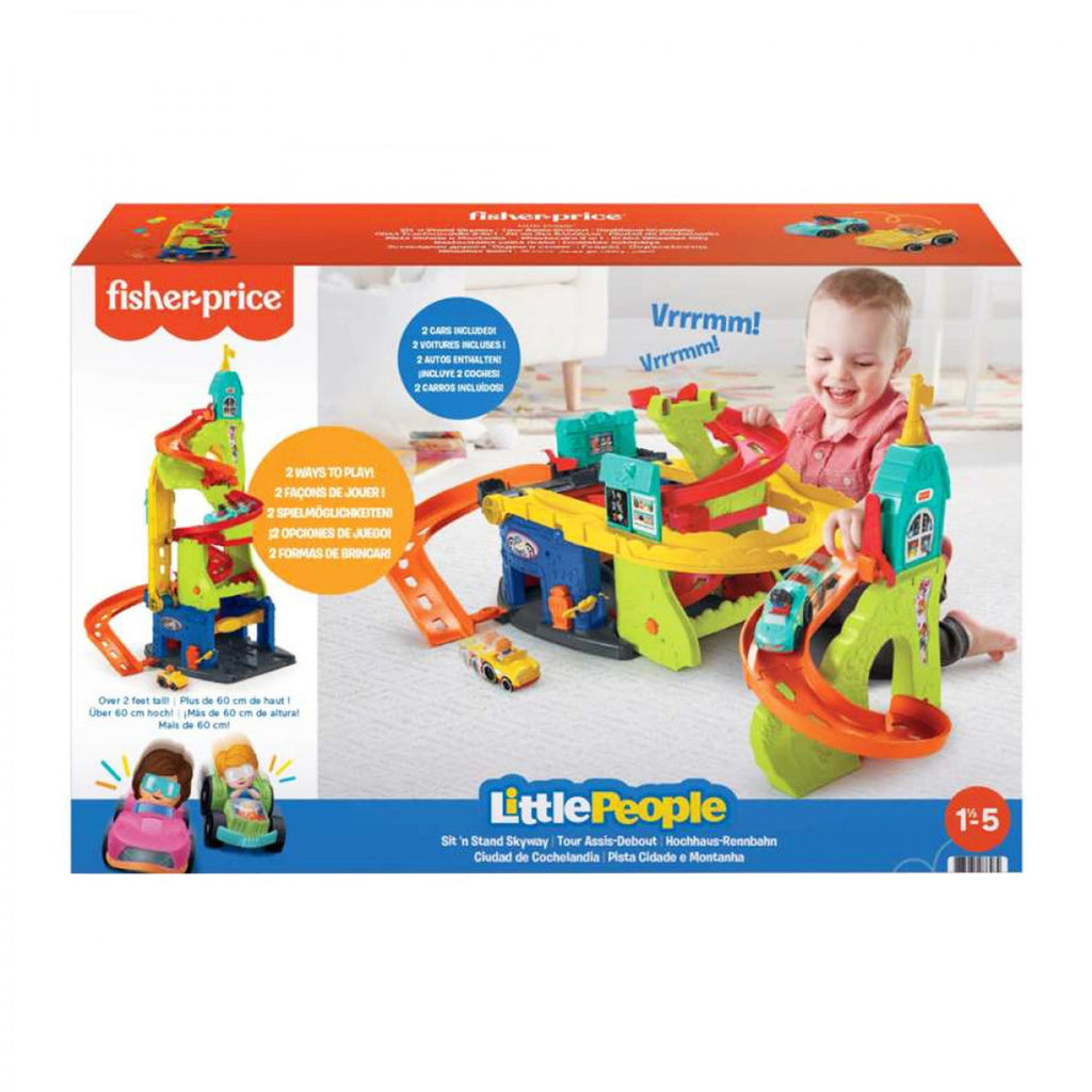 Fisher-Price Little People Sit 'n Skyway - Μεγάλο Γκαράζ - Πίστα με 2 Αυτοκινητάκια HBD77