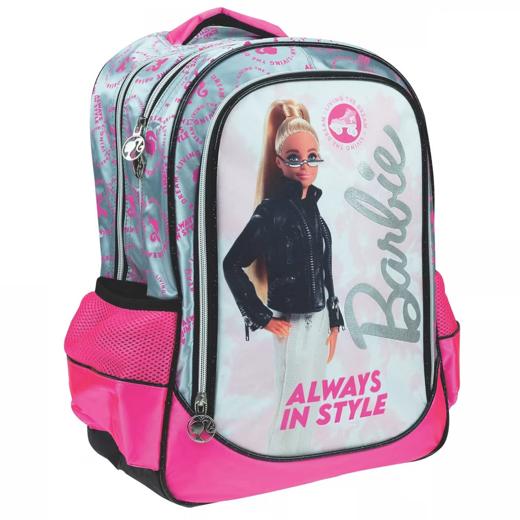 GIM Τσάντα Δημοτικού Οβαλ Barbie Trend Flash + Δώρο Κούκλα Barbie 349-71031